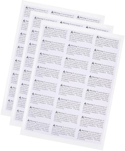 Sosoport 1000 Étiquettes d'Avertissement d'Étouffement Blanches 65x35 mm Autocollants Adhésifs pour Emballage Sécurisé Protection Enfants Conformes Réglementation