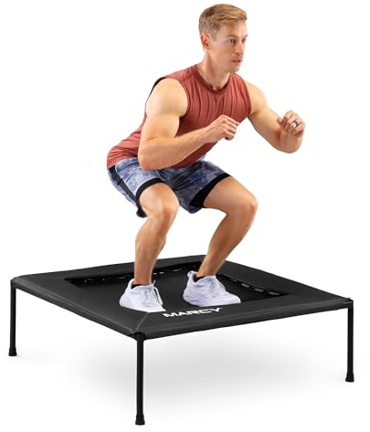 Marcy 40-Inch Square Cardio Rebounder Trampoline (TPL-41SQ) – Stable Steel Frame for Home Gym, Weight Loss, and Balance Training