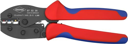 KNIPEX PreciForce Crimpzange, in Blister, 0,5-6,0 mm², Oval-Crimp, Isolierte Verbinder, Presszange, Kabelschuhzange, 97 52 36 SB