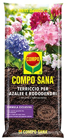 COMPO SANA Terriccio per Azalee e Rododendri, Per Tutte le Piante Acidofile, Con Guano, Sacco 50 L