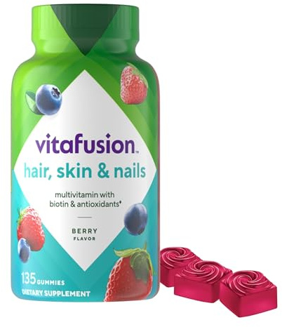 Vitafusion Hair Skin and Nails Vitamins | Biotin 5000mcg Per 3 Gummies