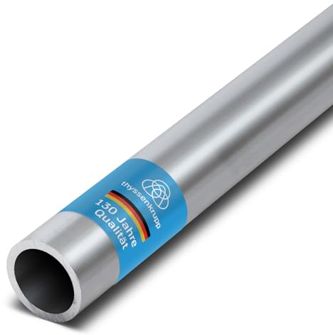 thyssenkrupp Aluminiumprofil – Rundrohr EN AW-6060 – Alurohr für Konstruktion & Montage – Aluminium Rundprofil – Ø 32 x 2 mm, 1000 mm Länge