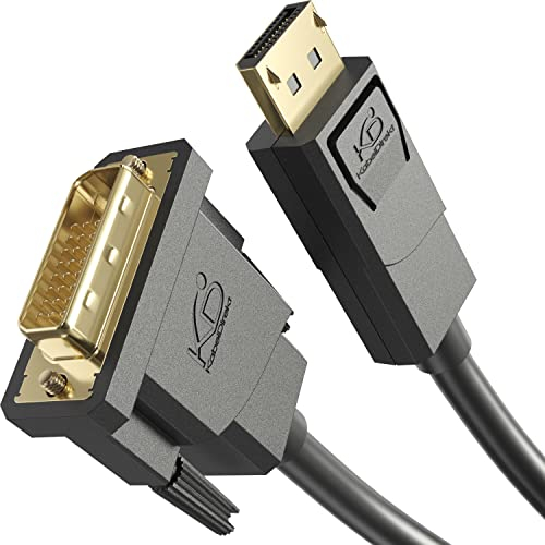 KabelDirekt – DisplayPort auf DVI Adapter Kabel – 2m – in Deutschland entwickelt (Kabel für Grafikkarten mit DP-Ausgang zu Monitoren mit DVI-Eingang, unterstützt 1920×1200 bei 60Hz – unidirektional)