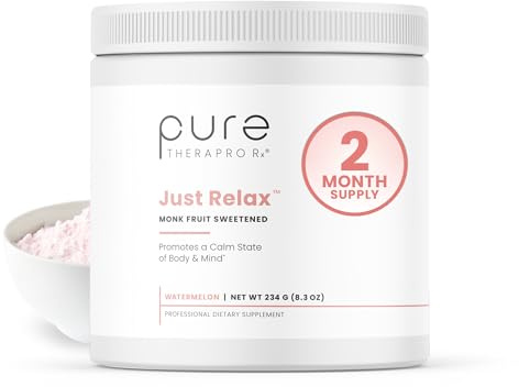 Pure Therapro Rx Just Relax -Watermelon 60 Servings | Supports: Relaxed Mood, Healthy Blood Pressure, Emotional Wellness | Myo-inositol; Di-Magnesium Malate, GABA, Taurine, & L-Theanine