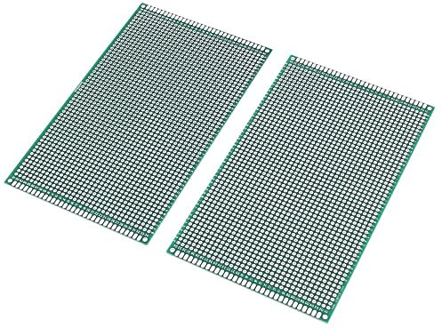 Fasizi 2PCS (9 x 15cm) PCB Board Universal Double Sided Prototyping Breadboard Panel Circuit Board for DIY Soldering