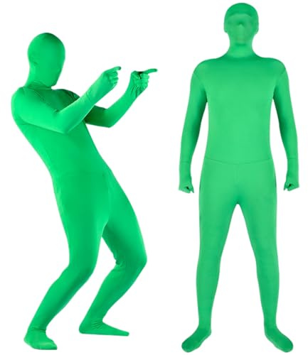 Andoer Traje de Cuerpo Entero Verde para Fotografía, Cromakey, Unisex, Adultos, Elástico, Disfraz para Foto, Festivales, Cosplay, Carnaval, 180 cm