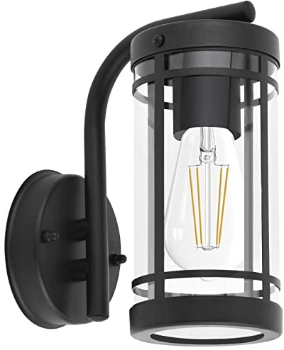 Außen Wandleuchte Aussenlampe,Schwarz Edelstahl Außenleuchte Anthrazit Wandlampe aussen,IP44 Wasserdichte aussenleuchte,E27 Base Außenlampe Max 60W