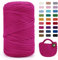 Uiopa Rose Red T-Shirt Yarn, 400g/120m Elastic Fabric Crochet Cloth T Shirt Yarn, Chunky Hand Knitting Polyester Ribbon for Crocheting Bags/Baskets/Rugs, Home Decor, DIY Crafts