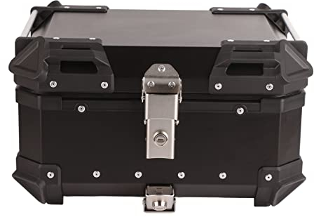 Universelles Motorrad-Topcase, 28 L, Aluminiumlegierung, Wasserdicht, Rostbeständig, für Motorräder (Schwarz)