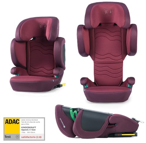 Kinderkraft XPAND2 I-Size, Siège Auto Isofix, Groupe 2/3 (15-36 kg), Réhausseur, Rouge
