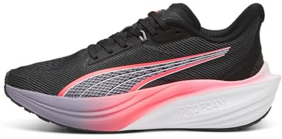 PUMA Darter Pro, Road Running Shoe Unisex Adulto, Black-Sunset Glow-Pale Plum, 38 EU
