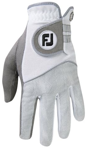 FootJoy Women's RainGrip Prior Generation Golf Gloves, Pair, White Medium