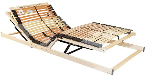 BeCo Lattenrost, Comfort Lux, 90 x 200 cm, 42 Federholzleisten, Kopf- Rücken- & Beinbereich elektrisch verstellbar, komplett montiert, Made in Germany, 100 Nächte Probeschlafen