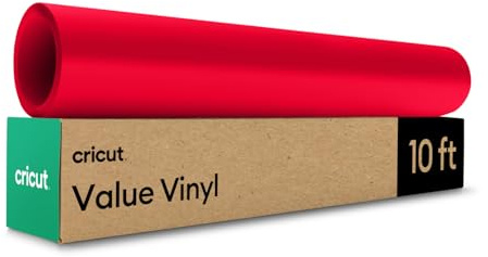 Cricut Value Vinyl | 30.5 cm x 3 m (12 x 10 ft) | Self Adhesive Permanent Vinyl for All Cricut Cutting Machines | Red