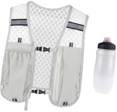 Folpus Lauf Trinkweste, Atmungsaktiv, für Männer Und Frauen, Läufer Rucksack, Verstellbar, Leicht, für Bergsteigen, Outdoor Radfahren, Grau