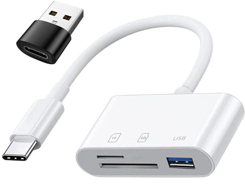 Lettore di Schede SD/Micro SD/USB3.0, Lettore di Schede USB-C a TF USB3.0 OTG Adattatore di Memoria USB Memoria TF di Tipo C per Galaxy, Huawei, Tablette, Laptop, MacBook
