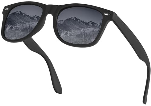 Opssaker Lunettes de Soleil Homme Polarisées Classique Lunette Soleil Carré pour Protection UV400 Homme Femme Conduite Pêche