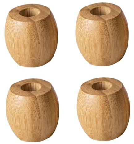 BESTOYARD 4 Piezas Soportes para Cepillos de Dientes de Bambú Base Redonda Multifuncional para Almacenamiento y Secado Diseño Simple y Duradero Adecuado para Uso Diario Baño y Viaje