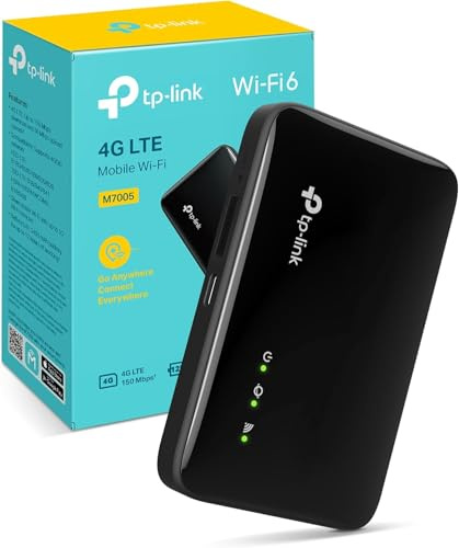 TP-Link M7005 4G MiFi Router, WiFi Dongle, Portable WiFi with SIM Slot,Dual Band Mobile WiFi 6 Router,Plug and Play MIFI,Long Battery Life,Portable Hotspot,For Caravan,APP Control,Compact Design