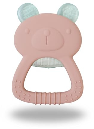 Little Creation Bear Cooling Teether – Teething Toys for Baby | 100% Free Food Grade Silicone 3–12 Months – Safe Teething Ring with Cooling Textured Ears | Refrigerator Safe, Gift for Babies
