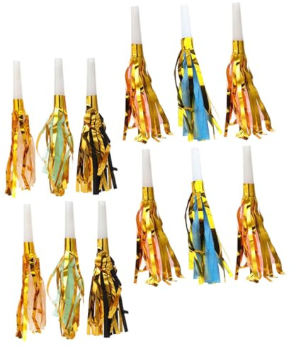 TOGEVAL Silbatos de Fiesta Flecos Metálicos de Colores Surtidos 30 Piezas para Cumpleaños y Eventos Infantiles Generadores de Ruido para Fiestas Matracas Infantiles de Colores Variados