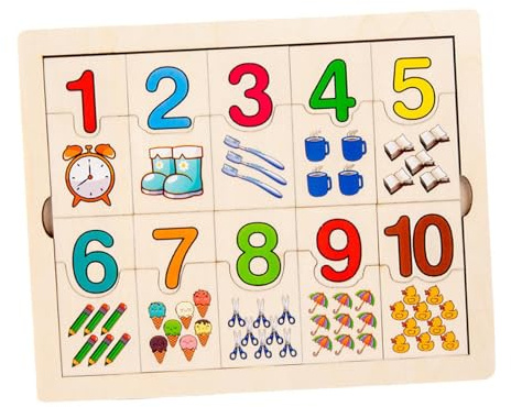 AMSLSIU Tablero de conteo de para Madera Colores Brillantes, Rompecabezas, Juguete Desarrollo números, estimula el interés los niños y Mejora Sus Habilidades Aprendizaje, Tablero Aprendizaje