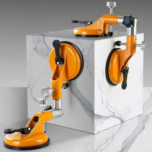 Ajuste de altura ajustable para pisos, agarre de ventosa al vacío para alineación de losas de piedra de precisión, construcción de goma en naranja (90 grados)