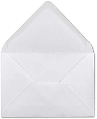 100x weiße Briefumschläge - DIN C6-11,4 x 16,2 cm - Nassklebung ohne Fenster - klassische Kuverts für A6, A5 und A4 von Ihrem Glüxx-Agent