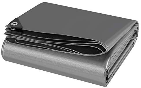 Laneetal Bâche de Protection en Polyéthylène 2x3m 180g/m² PE Bâche Imperméable Ultra Lourde et Résistante Revêtue des Deux côtés avec Oeillets en Aluminium Couverture Étanche pour Jardin，Grau