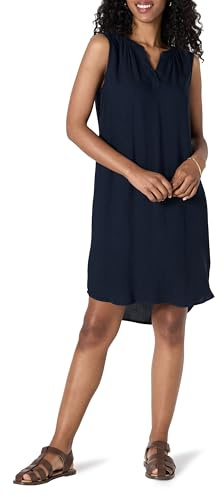 Amazon Essentials Women's Casual Sleeveless Shift Beach Dress, Navy, M