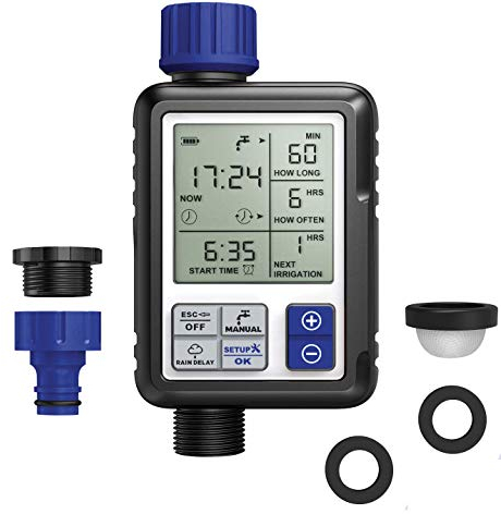 Aqua Control C4110 Digitale di Irrigazione con Schermo Panoramico Estremamente Facile. Programmatore Full Vision 2. Vedi Tutte le Informazioni di Programmazione Contemporaneamente