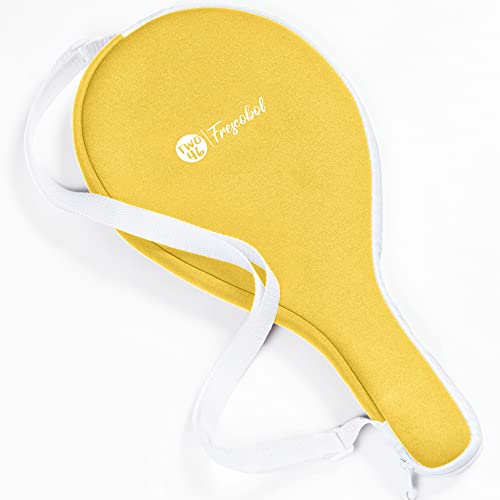 two46 - Frescobol-Tasche aus Neopren | Perfekter Schutz für Dein Beachball Set aus Holz (mit Umhängeschlaufe & Ball-Kompartment) - Lemon