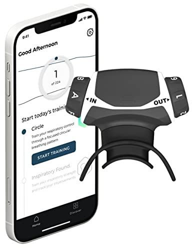 Airofit Active™ - Entrenador respiratorio y aplicación de respiración Virtual | Bienestar General, Mejorar la Capacidad pulmonar, Estilo de Vida Activo | Excelente para Deporte y Bienestar (Blanca)