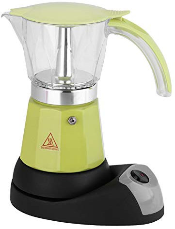 300 ml/6 tazas 480W olla eléctrica Moka cafetera de cocina desmontable, cafetera exprés y cafetera(Verde)
