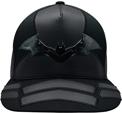 DC Comics The Batman Dad - Gorra de béisbol para Adultos con diseño de Armadura con ala Plana, Color Negro, Talla única, Negro -, Talla única