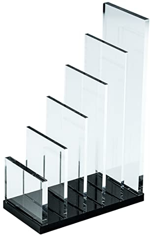 DELMON VARONE - Premium Briefständer 5-teilig aus Acryl transparent, glasklar - Dokumentenhalter zur Aufbewahrung von Post, Briefe & Dokumente - Briefablage Organizer für Schreibtisch & Büro