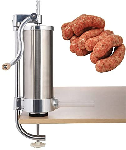 Poussoir a Saucisse, Machine à Saucisses, Acier Inoxydable de Qualité Alimentaire Avec 4 Tubes en Plastique (3L)