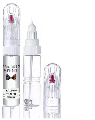 RAL9016 Traffic White Multi Surface Touch Up Paint Pen All in 1 Interior & Exterior Wood, Metal, Plastic, uPVC, Ceramic All Weather Egg Shell 30% Sheen