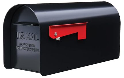 Architectural MAILBOXES Ironside Large Capacity Galvanized Steel black, Post-Mount Mailbox, MB801BAM, Metal, Black
