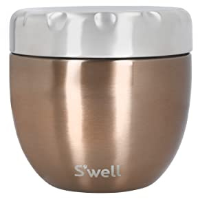 S'well Eats 2-in-1 Food Bowl with Screw-Top Lid, 636ml, Pyrite, Triple-Insulated and Leak-Proof Food Flask for On-The-Go Eating up to 11h Cold/7h Hot, Gold