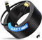 ikbc LAN Kabel 40 meter, Cat 7 Ethernet kabel 40m 10Gbps 600MHz Internet Kabel Flach, Gigabit RJ45 Kabel FTP Geschirmte Netzwerkkabel Kabel 40m Outdoor Indoor Schwarz für PS4/5 Router PC (40 Clips)