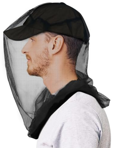 TUPI 1 Pack Mosquito Head Net Mesh, Fits All Hats for Men & Women,Black