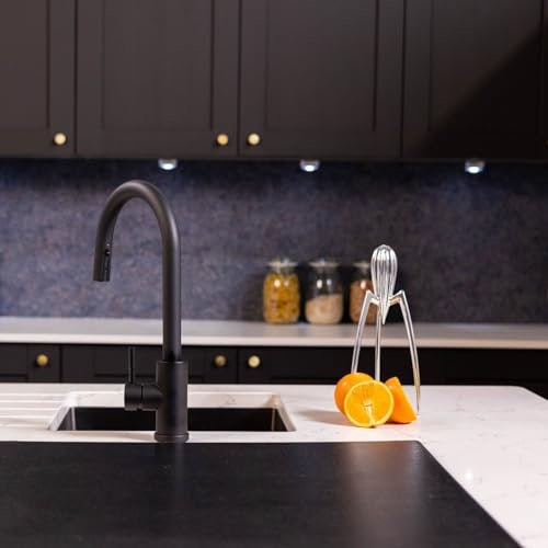 Flode Dölja Kitchen Sink Mixer with Concealed Pull Out Hose and Spray Head (Matt Black)