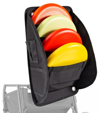 Discgolf, putterpåse, skivgolfväska, frisbee golfväska, skivgolftillbehör för män gåvor, enkelt säkert att skiva golfvagnshandtag med rem, passar de flesta skivgolfvagnar, Svart, Discgolf, väska