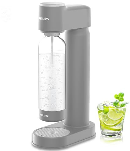 PHILIPS Machine à eau pétillante - Machine à soda - Qick Twist - Avec bouteille de gazéification de 1 l - Machine à eau pétillante Seltzer - Compatible avec n'importe quel gazéificateur de CO2 à