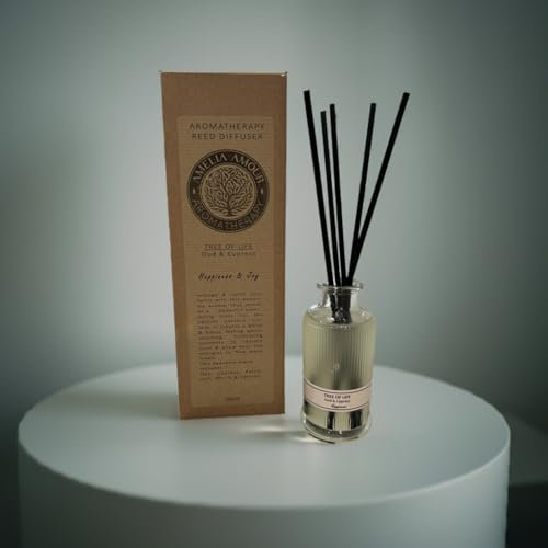 Tree of Life Reed Diffuser | Oud, Cypress, Patchouli, Myrrh & Vetiver | Happiness & Joy | Amelia Amour London