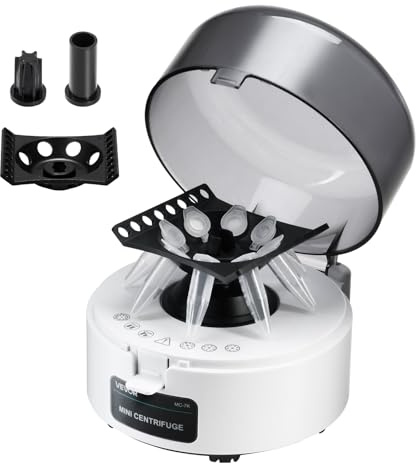 VEVOR Mini Centrifuga 3013 xg RCF, Centrifuga da Laboratorio Elettrica con Rotore per Provette da 0,2/1,5/2 ml, Velocità Fissa 7000 Giri/min, Bassa Rumorosità per Esperimenti di Laboratorio