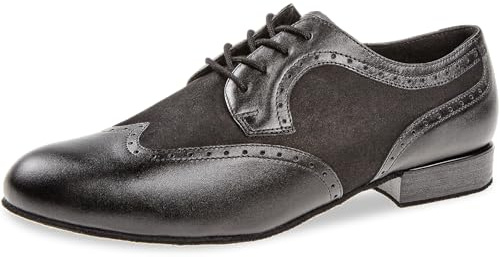 Diamant Chaussures de Danse pour Hommes 089-026-145 - Cuir Noir - Extra Large - 2 cm Standard - Semelle en Daim - Taille: UK 4,5