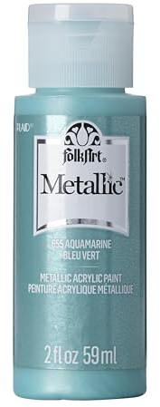 FolkArt Aquamarine Metallic Acrylic Paint, 2 Fluid Ounces