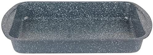Russell Hobbs RH0999EU Fuente de horno antiadherente para asar, 38 cm, recipiente de la colección Nightfall Stone, sin pfoa, para hornos de hasta 220 °c, hecho de acero al carbono, mármol azul
